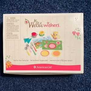 American Girl Wellie wishersTea for Two Party Set NIB